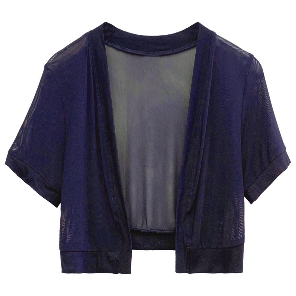 Women's Sheer Chiffon Bolero Jacket Short Sleeve Open Front Lightweight Shrug Cover Up for Casual and Formal Wear