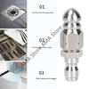 X7JF Metal Pipe Cleaning Nozzle 1/4 Inch with Multi Jet Designing for Debris Removal