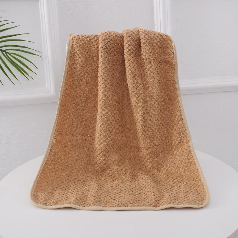 Striped Coral Fleece Bath Towel - Absorbent, Thickened Beach & Household Use
