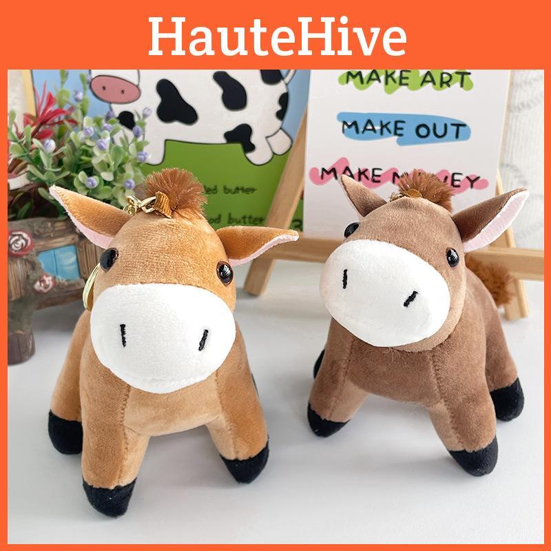 Cute Realistic Horse Plush Toy Keychain Backpack Accessory Couple Gift 13cm Short Plush