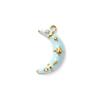 1 Piece 304 Stainless Steel Galaxy Charms 18K Gold Plated Enamel Half Moon Star Micro Pave Clear Cubic Zirconia DIY Necklace