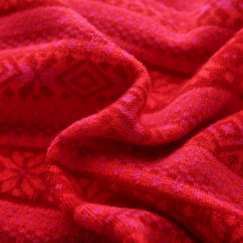 Zhaojun Fair Isle Jacquard Wool Sweater for Women