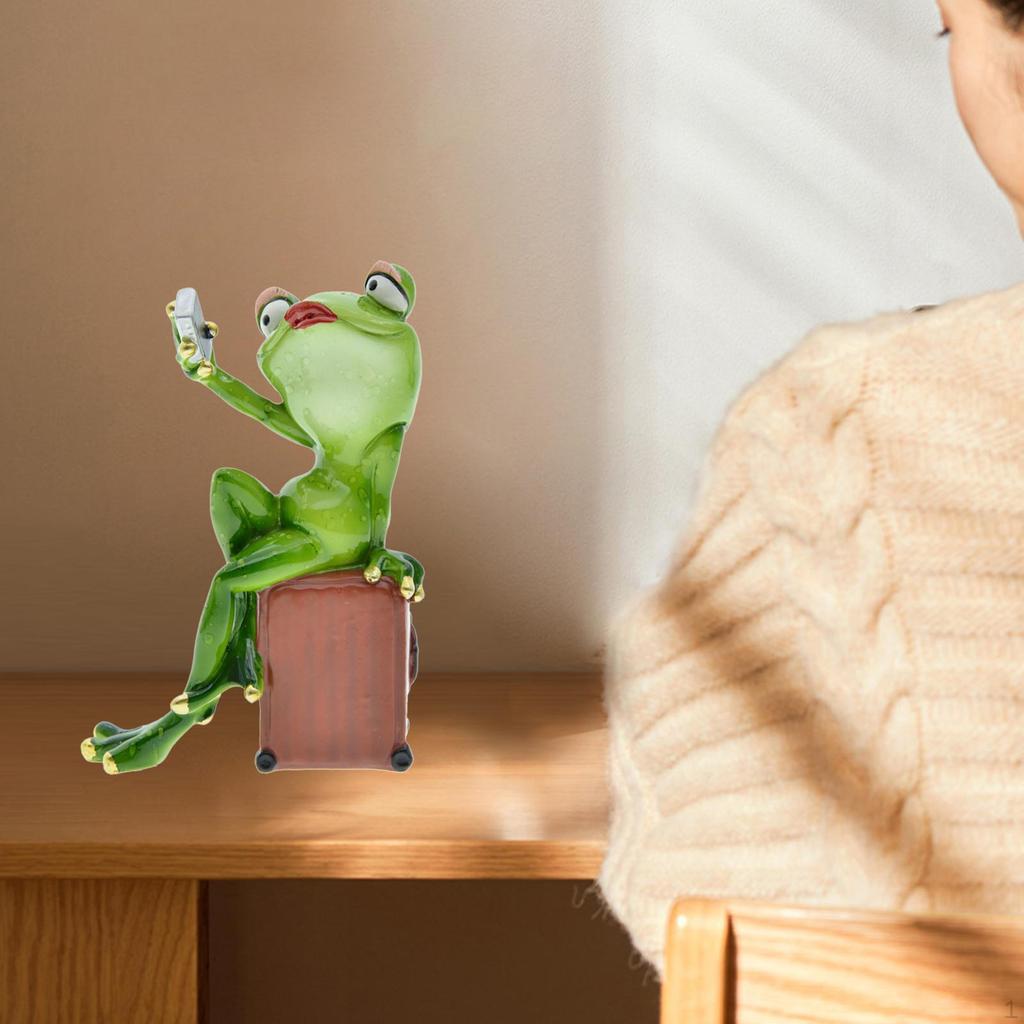 Frog Statue, Fairy Garden Yard Patio Resin Animal Figurine, Desktop and Lawn Decor