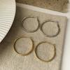 Silver Needle Metal Plain Ring Geometric Earrings Fashion Sense Exaggerated Earrings Niche Design Versatile Earrings Women