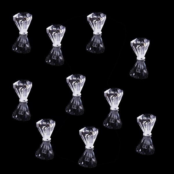 10x Clear Faceted Small Drawer Knob Cupboard Cabinet Pull Handle