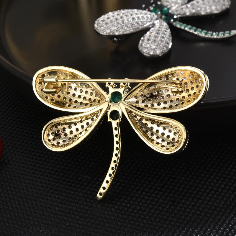 Korean Style Elegant Dragonfly Brooch - High-End Luxury Corsage Pin Accessory