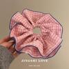 2025 Trendy High-End Pink Korean Style Large Intestine Hair Tie for Women