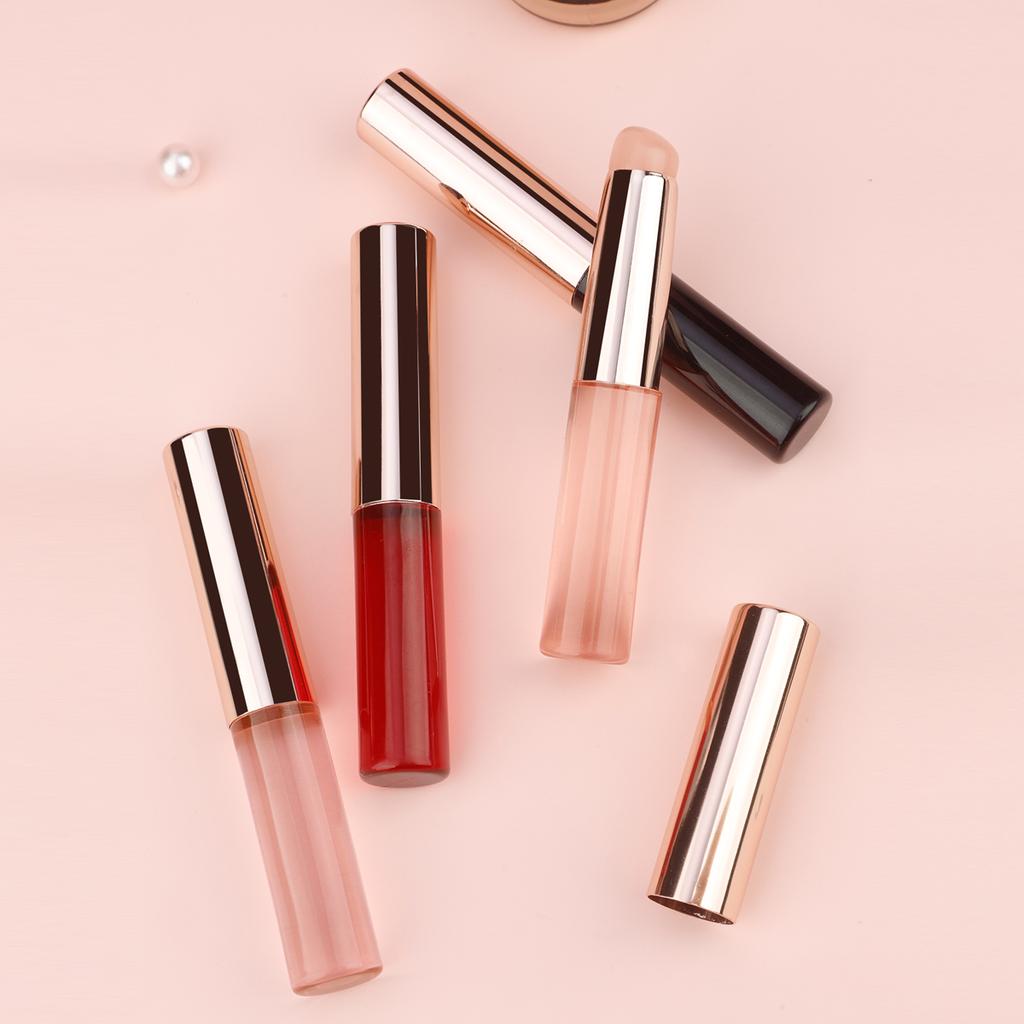 Portable Multi-purpose Mini Translucent Silicone Concealer Brush Lipstick Brush Smudge Brushs Cover Round Head Makeup Brush
