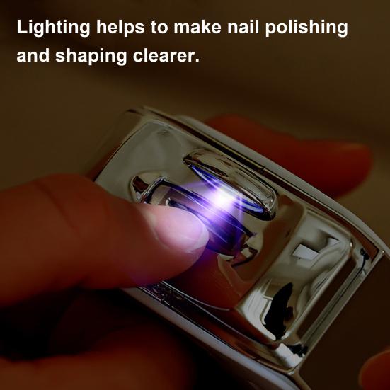 2-In-1 Electric Nail Clipper Automatic Kids Adults Seniors Nail Trimmer with LED Light Baby Manicure Grinding File Fingernail Cutter Polisher