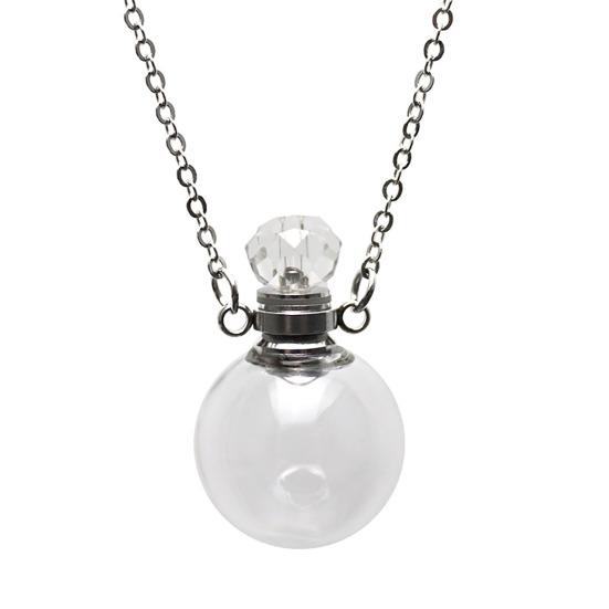 Perfume Vial Pendant Necklace Transparent Aroma Essential Oil Diffuser Pendant Refillable Spherical Perfume чистый