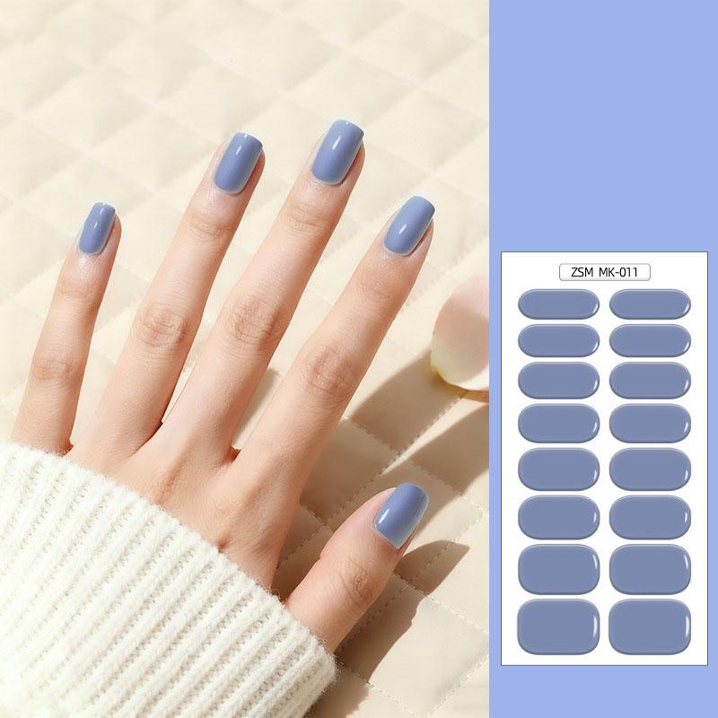 3PCS Solid Color No-Bake Gel Nail Stickers, Easy Application, Long-Lasting