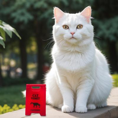 Vorsicht Katzen Erbrochenes Schild Tischaufsteller Warnschild Vorsicht Hund Erbrechen Mini Schild Haustier Vorsicht Schild Streichgeschenk für Tierliebhaber
