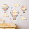 9 Pcs Hot Air Balloon Wall Decor with Clouds Stars Boho Nursery Wooden Wall Sign for Bedroom Classroom Playroom Wall Art