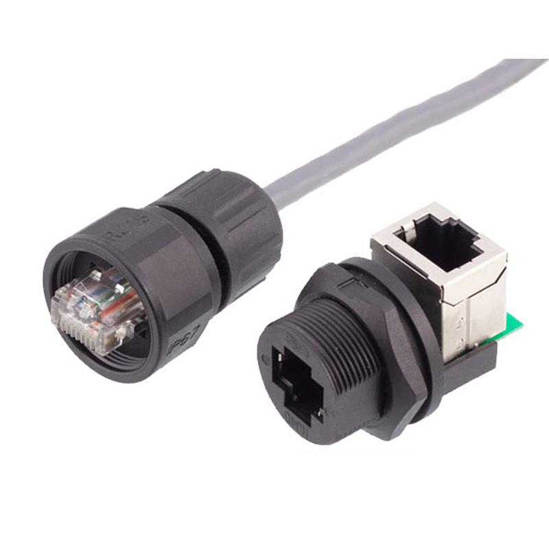 Dual Port Aviation Waterproof Network Switch Coupler Ethernet Cat5e 8P8C 8pin Panel RJ45 Connector Plug Socket Signal Adapter