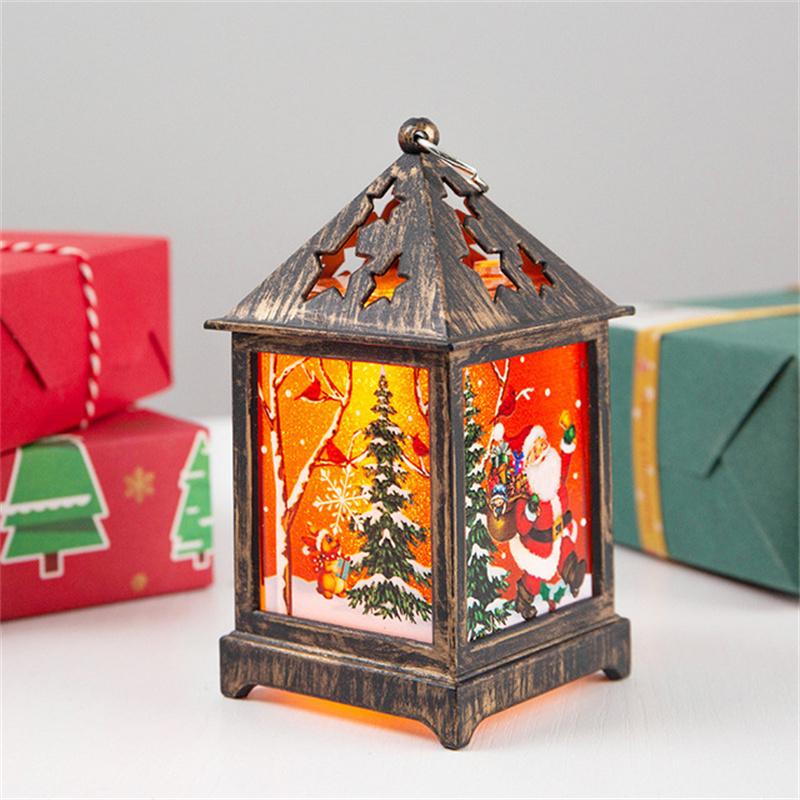 Christmas LED Light Creative Night Light Retro Wind Lantern Christmas Desktop Decoration Lights