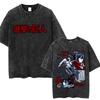 Washed Vintage Anime Attack on Titan Tshirts Eren Jaeger Graphic Tshirt Men Women Manga Retro Oversized Short Sleeve T Shirts