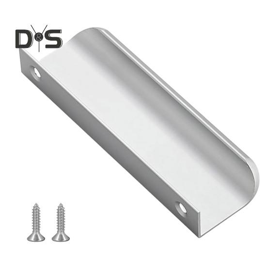 Finger Pull Cabinet Handle Rustproof Polished Surface Rounded Edge Finger Cabinet Pull Concealed Handle