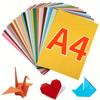 100 Sheets 10 Colors  A4 Origami Paper Double Sided Color Easy Fold Paper for Beginner Craft Paper Crane Kid Handmade Stationery