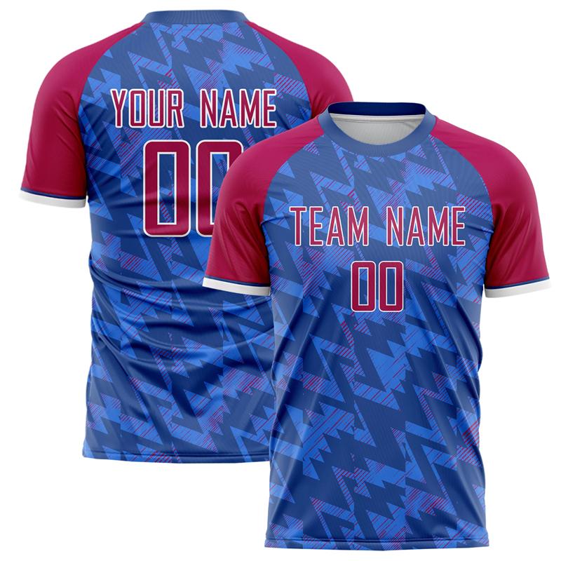 Customized Team Name Number Name Football T-shirts Personalized DIY Crew Neck Blue Sport T Shirts Loose Quick Dry Team Uniform