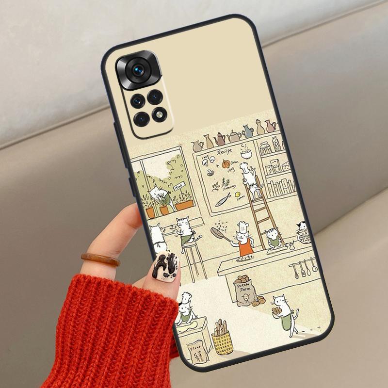 

Японский чехол с рисунком кота и напитком для Xiaomi Redmi Note 14 10 11 12 13 15 Pro Plus Чехол для Redmi 15 14C 10C 12C 13C 15C Redmi 13 4G