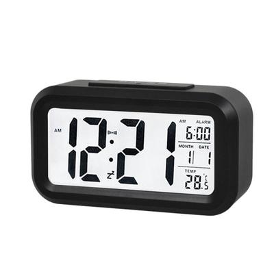 Wecker, großes LCD-Display, batteriebetrieben, digitale Kinderuhr, Lichtsensor, Nachtlicht, Büro-Tischuhr