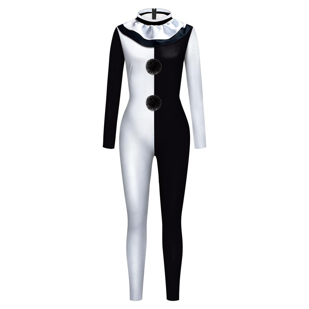 Broken Soul Clown Cosplay Costume New Christmas Halloween Costume Horror Hood Tights Onesie