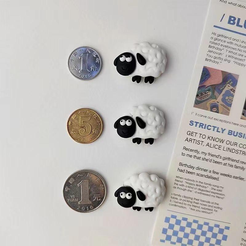 Cute Sheep Fridge Magnets Cartoon Animal Refrigerator Magnets Resin Magnetic Stickers for Home Kitchen Whiteboard Decor KidsGift