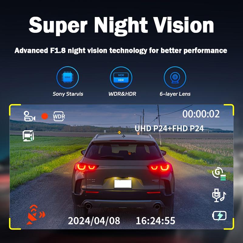 4K Car Dvr WIFI APP Dash Cam for Car GPS Video Recorder Front and Rear View Camera Night Vision Black Box Parking Monitor Car