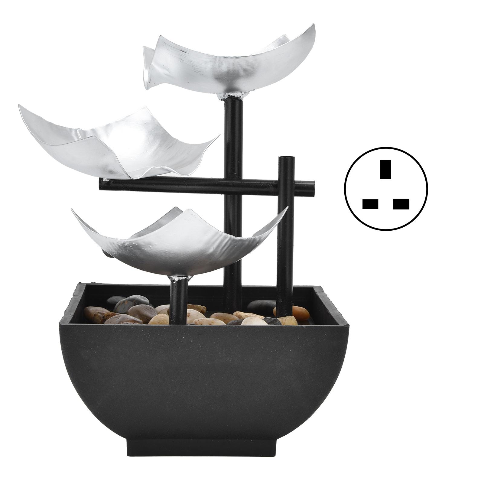 

Внутренний 3-х уровневый расслабляющий настольный фонтан с струящейся водой, украшение для домашнего офиса, украшение для рукоделия, США