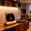 Wooden Vinyl Record Display Stand With Led Light Lp Cd Storage Rack For Desktop Home Music Room Decor