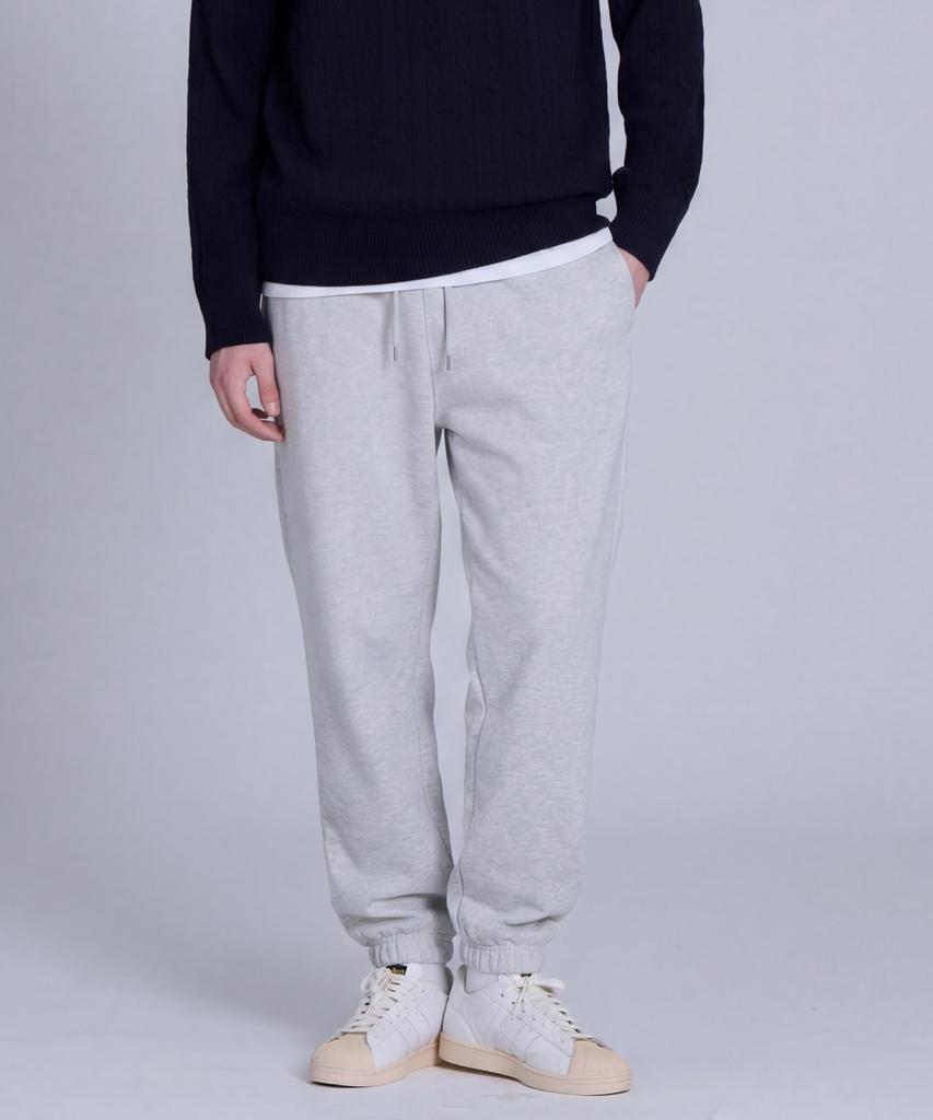 BASIC HOUSE Brushed Terry Jogger Pants Light Gray Lapt7101