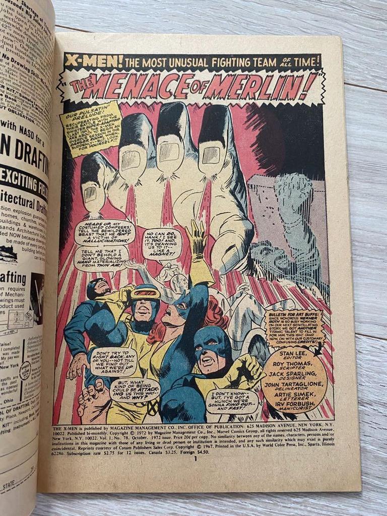 [USED] American Comics X-men 78 X-men Spiderman Marvel 1972