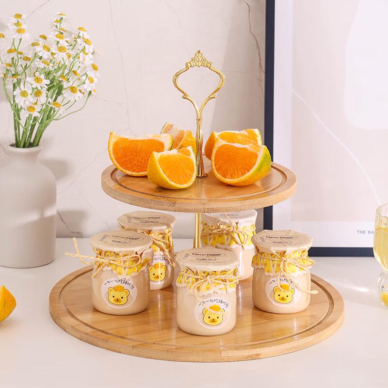 Bamboo Wood Multi-Tier Fruit and Snack Serving Tray