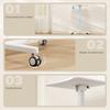 Height-Adjustable Standing Desk, Rolling Desk with Tiltable Tabletop, Safety Stopper, Wheels, White