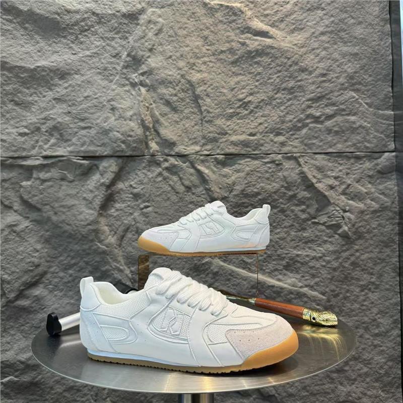 Men's shoes spring and summer low-top lace-up mesh white shoes men's versatile soft-soled breathable casual trendy shoes
