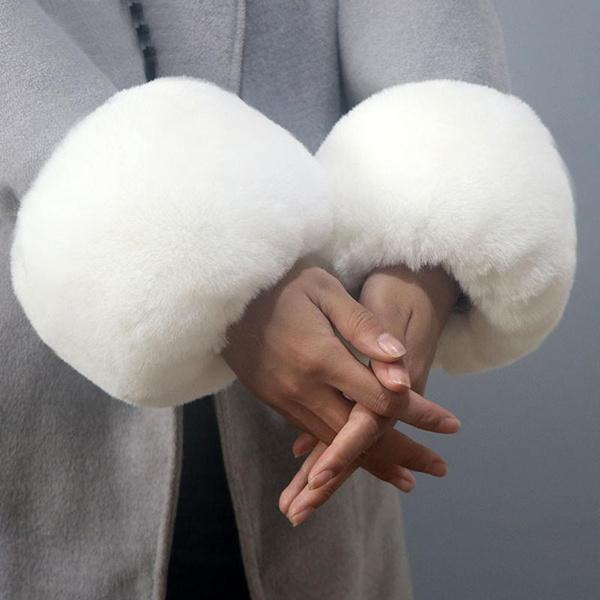 Super Soft Wrist Cuff Sleeves Winter Women Faux Rabbit Fur Warmer Fur Wrist Arm Bracelet Female Accessories
