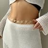 Boho Starfish Shell Pendant Waist Chain for Women New Trendy Pearl Seahorse Beaded Waist Link Bikini Belly Chain Body Jewelry