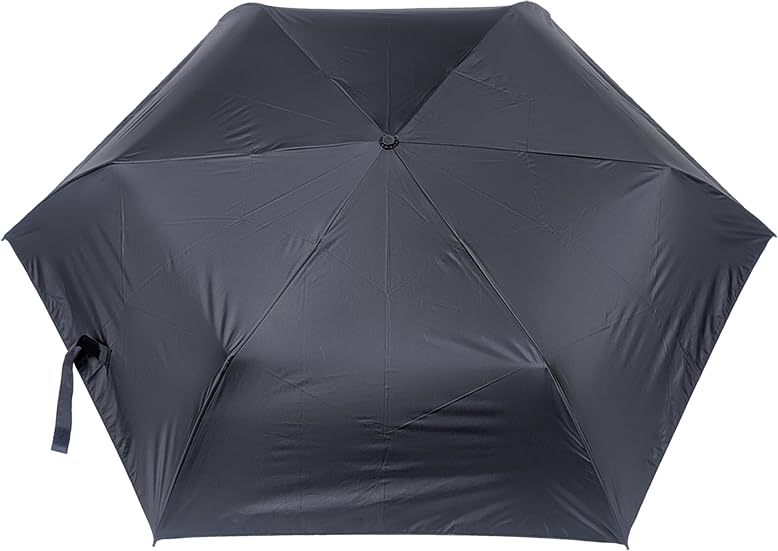 Rose Sangyo 60cm Lightweight Folding Umbrella for Sun and Carbon 61601201 Men's Rain, Black,