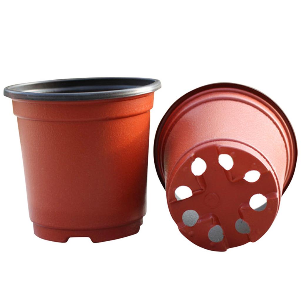 Two-Tone Plastic Flower Pot Red Black Seedling Pots With Multiple Sizes