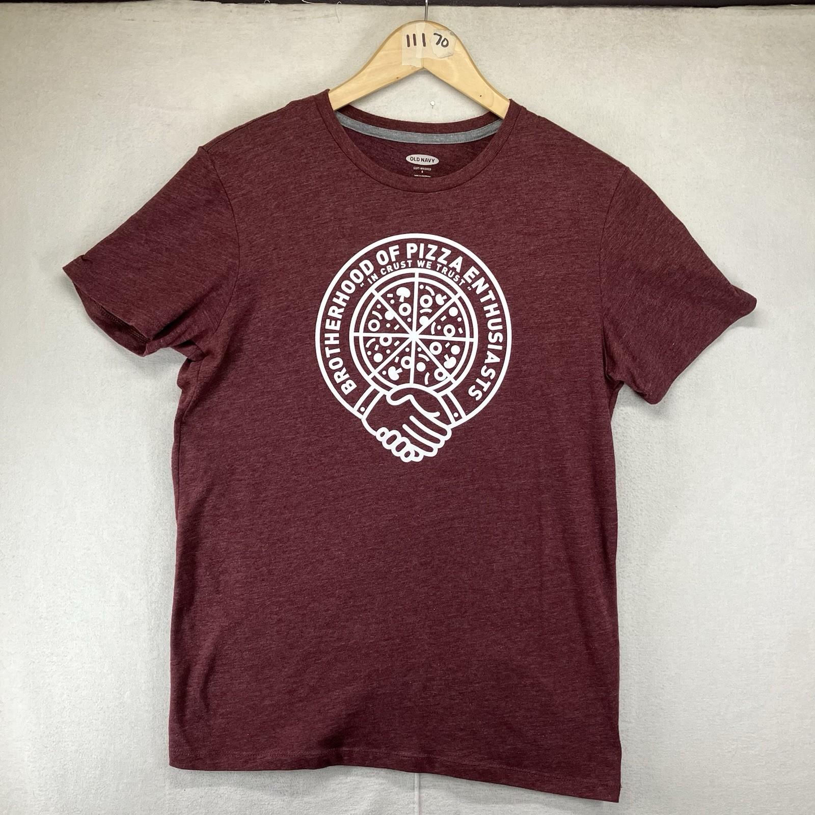 Raising Arizona Women s T Shirt Maroon Small Soft Wash Brotherhood of Pizza Fun 2XL
