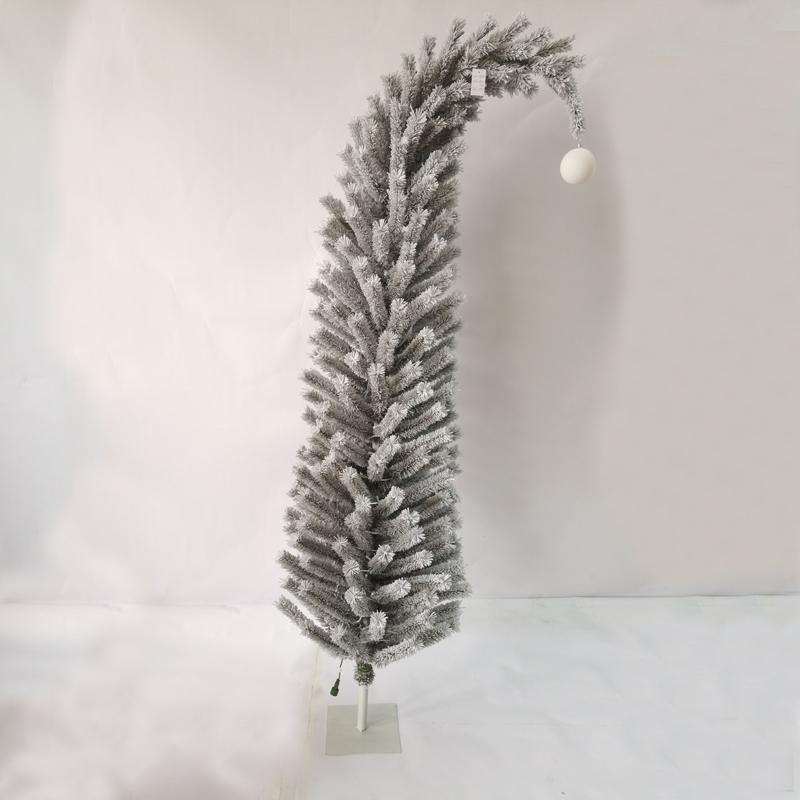 Creative Santa Shape PVC Artificial Crooked Neck Christmas Tree Home Atmosphere Decoration Holiday Supplies 7FT