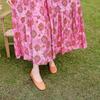 Elegant Sleeveless Dress for Women Plus Size Loose Vintage Print Long Dress Summer Middle-aged Women's Clothing