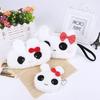 Adorable Plush Cartoon Rabbit Pencil Case & Coin Purse with Bowtie – Korean Style Stationery Box
