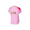 Li Ning Ping Pong Series Dragon Totem Print Sports Quick-Dry Short Sleeve T-Shirt Women Tops Pink AAYR358-3