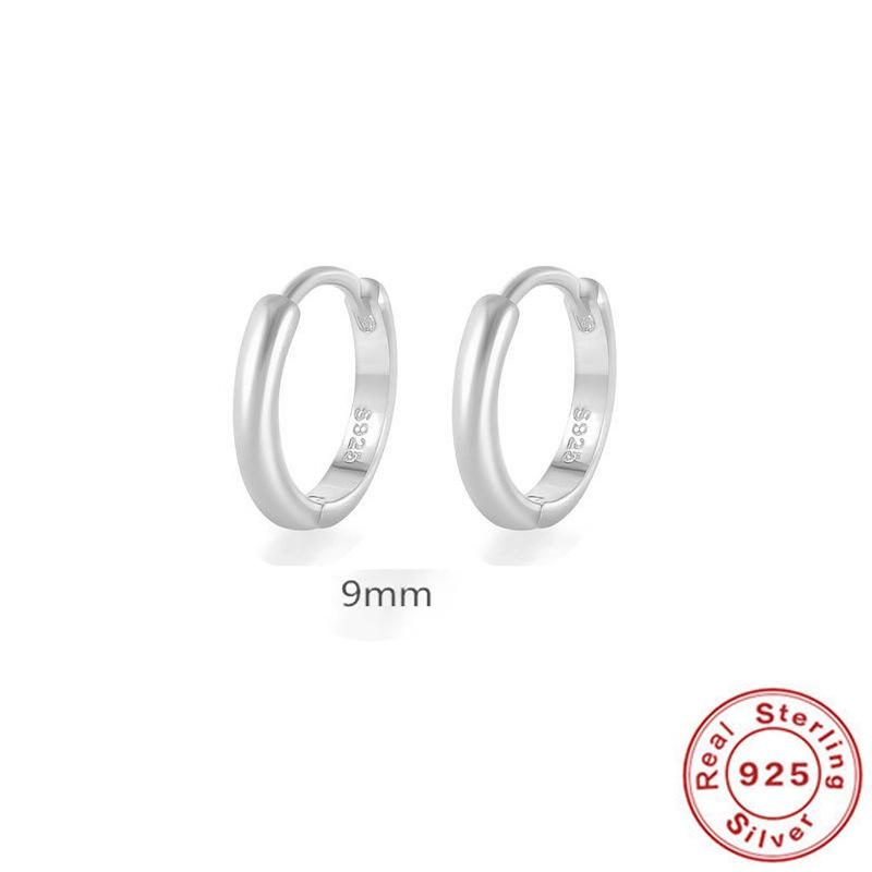 Cercei Clasici Minimaliști din Argint Sterling 925 Lucios Cercei Cercei Catarame de Urechi Cercei Inel Simplu Versatil Aur 18K