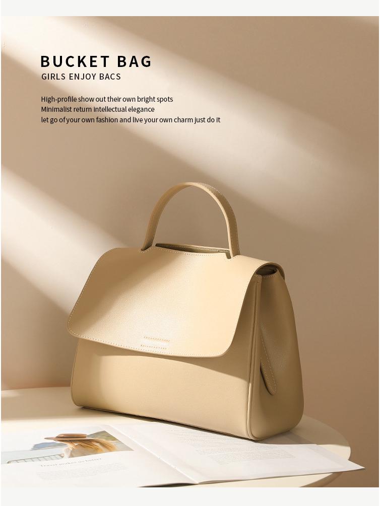 2022 Spring/Summer Women's Genuine Leather Large Capacity Shoulder Crossbody Tote