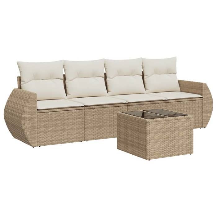 VidaXL Garden Lounge Set with Cushions 5 Pcs, Sofas with Adjustable Feet, Outdoor Furniture Set Patio Terrace, 3253425