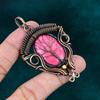 Thulite pendant copper wire wrapped pendant original gemstone handmade stylish jewelry tree of life pendant birthstone pendant gift for wife