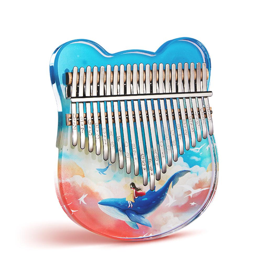 Thumb Piano Kalimba Instrument 17/21 Keys Acrylic Mini Finger Piano Musical Instruments with Tuning Mallet for Beginner