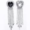 Korean Chain Heart Chain Metal Tassel Brooch For Women Men Suit Decoration Tassel Chain Metal Bead Pin Cloth Jewelry Accessories